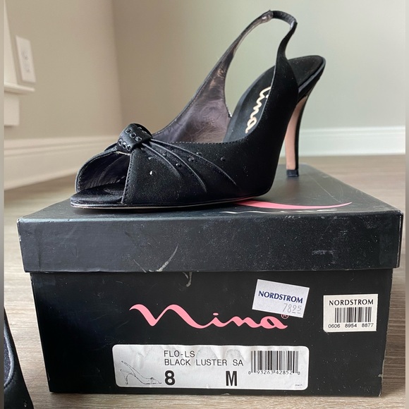 Nina Vintage Black Satin Heels from mid 1990’s
Size 8M - Picture 9 of 10